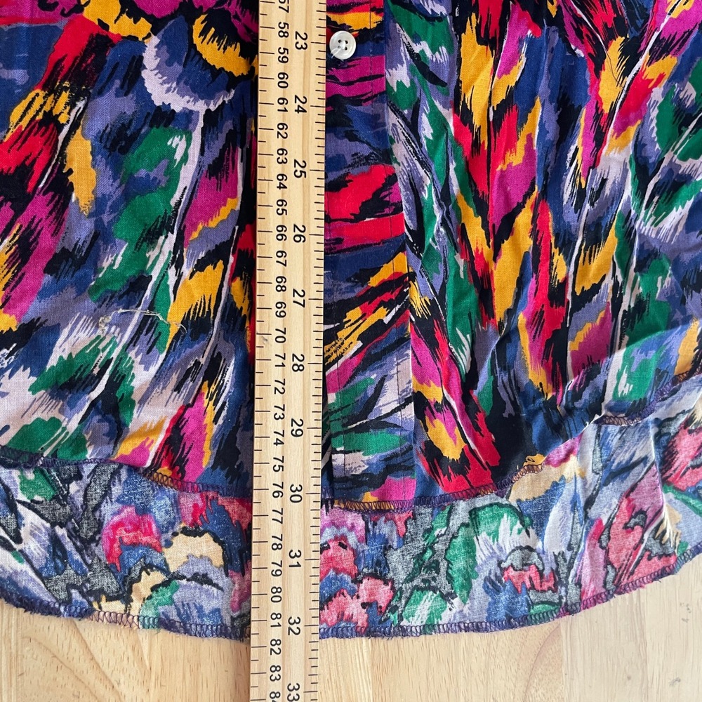 VTG Wrangler Mens M 16.5-35 Cotton Western Cowboy Button Up Floral Feather - Picture 7 of 9